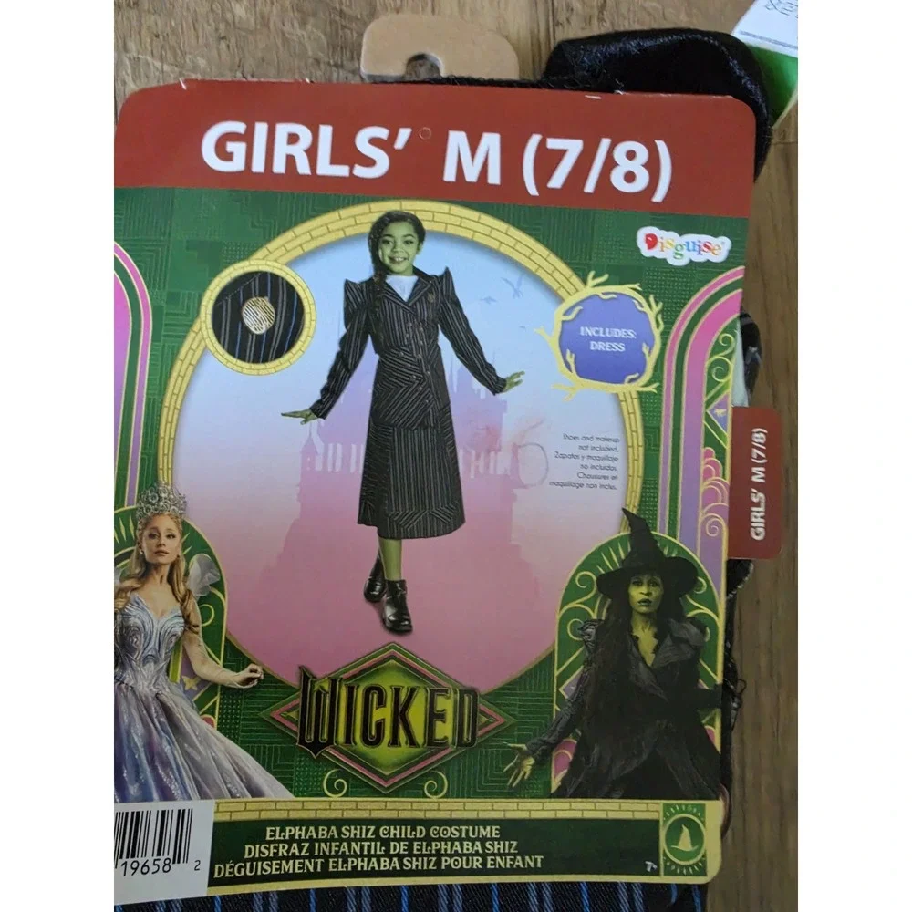 Wicked Elphaba Shiz University Dress Costume, New Size M (7-8) Girls Halloween